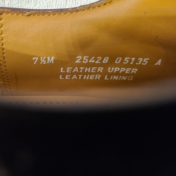 BOSTONIAN LUXE BROWN LEATHER CAP-TOE WINGTIP OXFORD-PERFORATED PUNCH-SIZE 7.5M main image 5